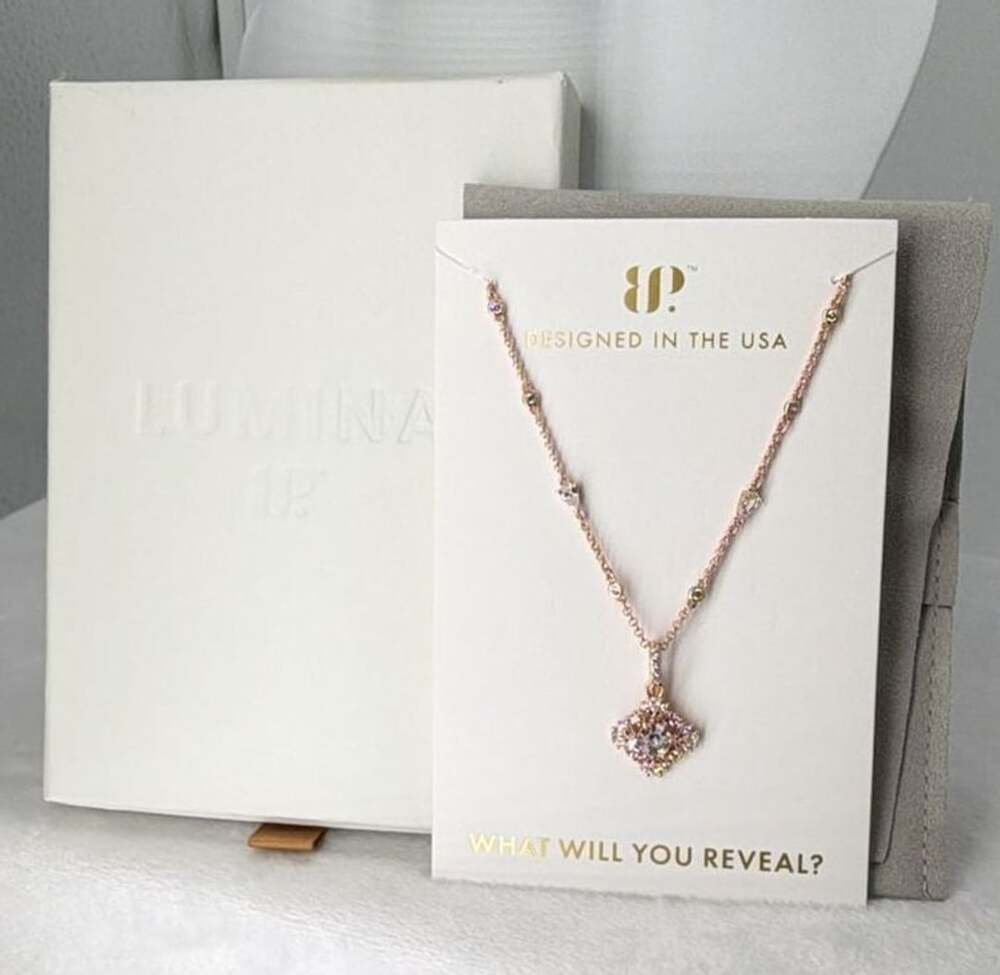 Lumina BP Chiseled Into Light Necklace Snowflake Rose Gold  CZ